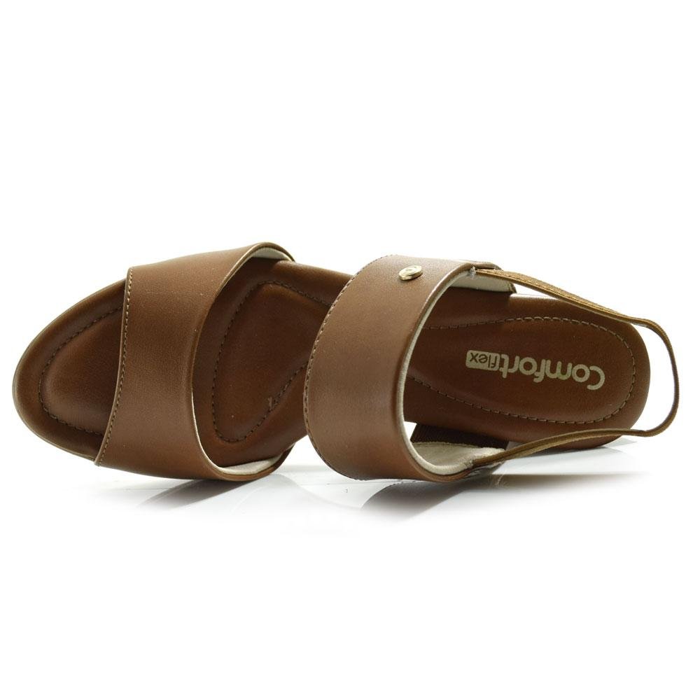 Sandália de Salto Bloco Feminina Comfortflex 2557407 Marrom 6