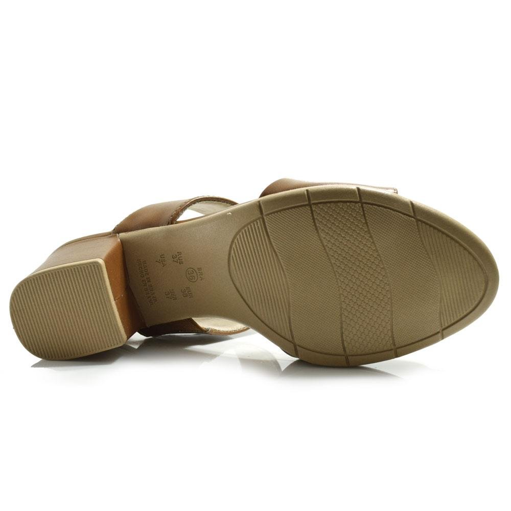 Sandália de Salto Bloco Feminina Comfortflex 2557407 Marrom 7
