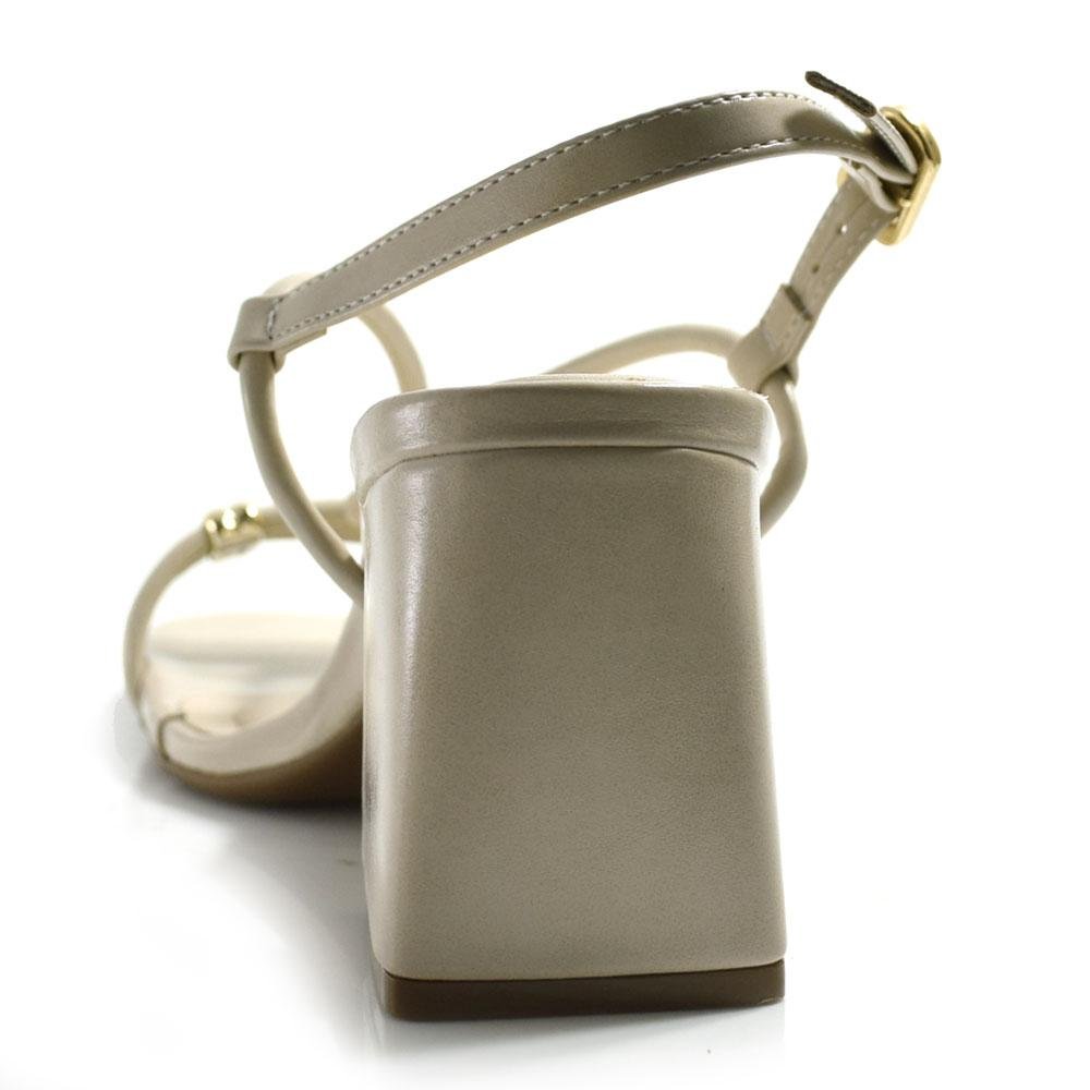 Sandália de Salto Bloco Feminina Cazzualen Off White 4