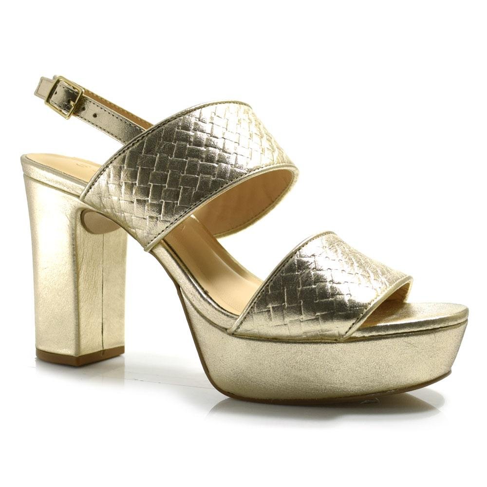 Sandália Plataforma de Couro Feminina Suzzara