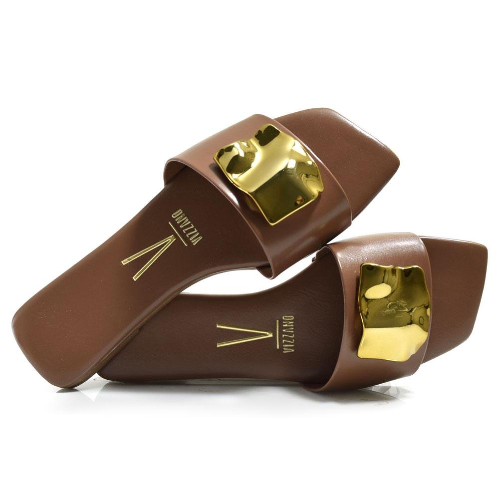 Sandália Rasteira Feminina Vizzano 6553.100.29918 Marrom 2