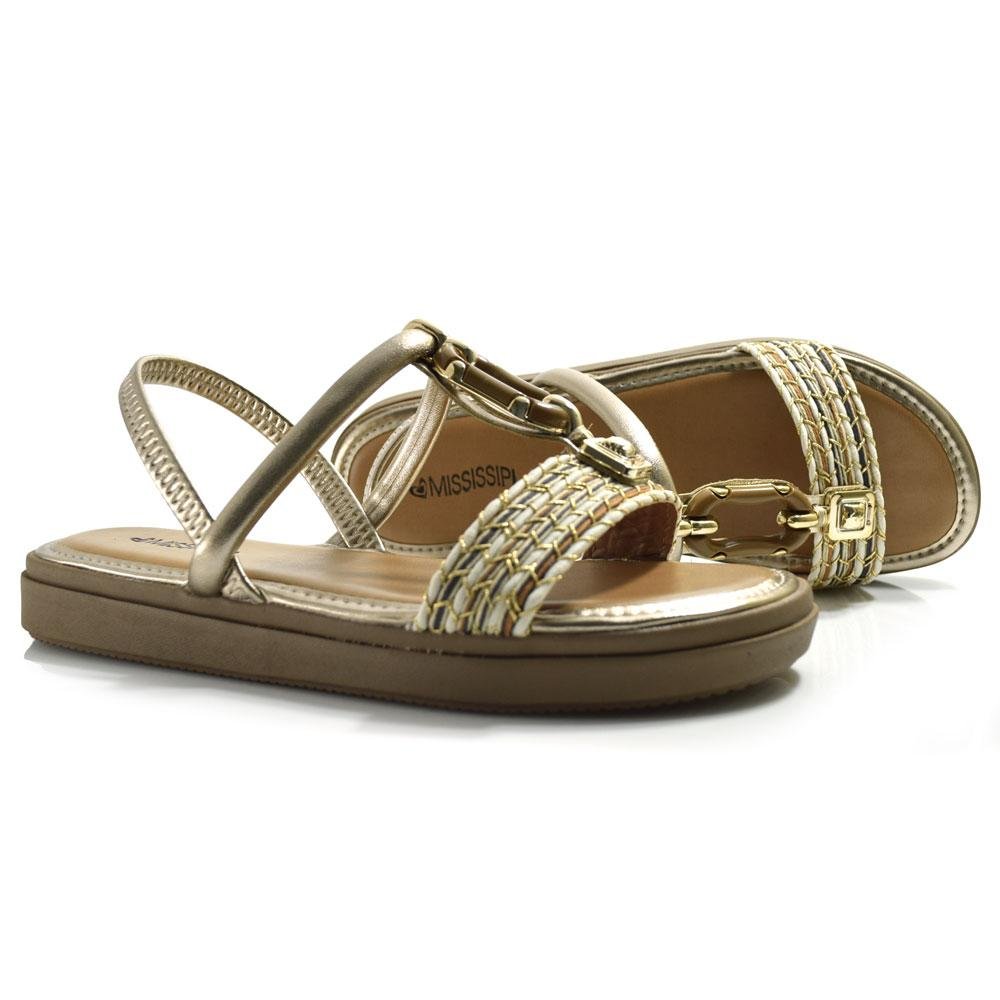 Papete Feminina Mississipi J0061 Dourado 2