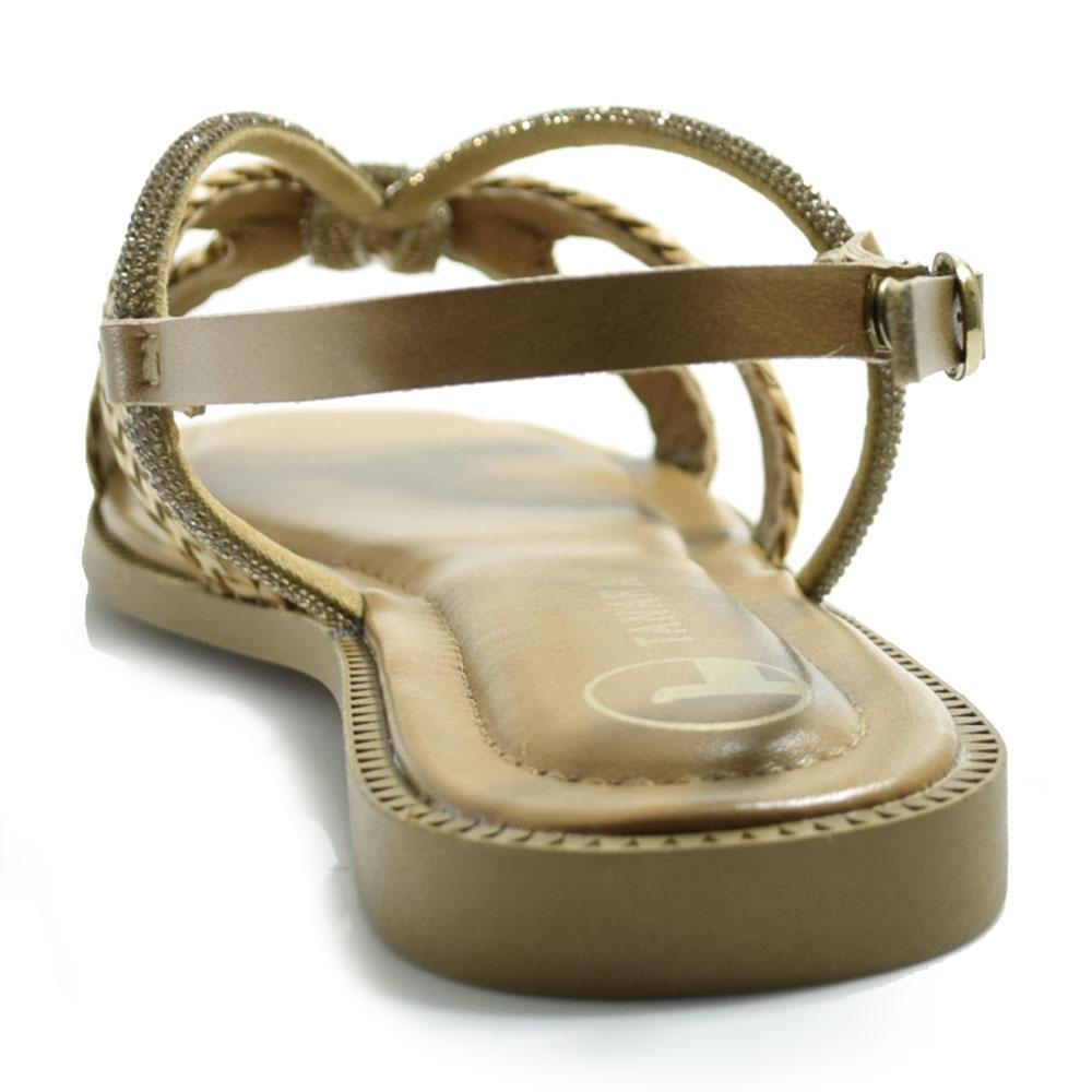 Sandália Rasteira Feminina Tanara T9172 Bege 4