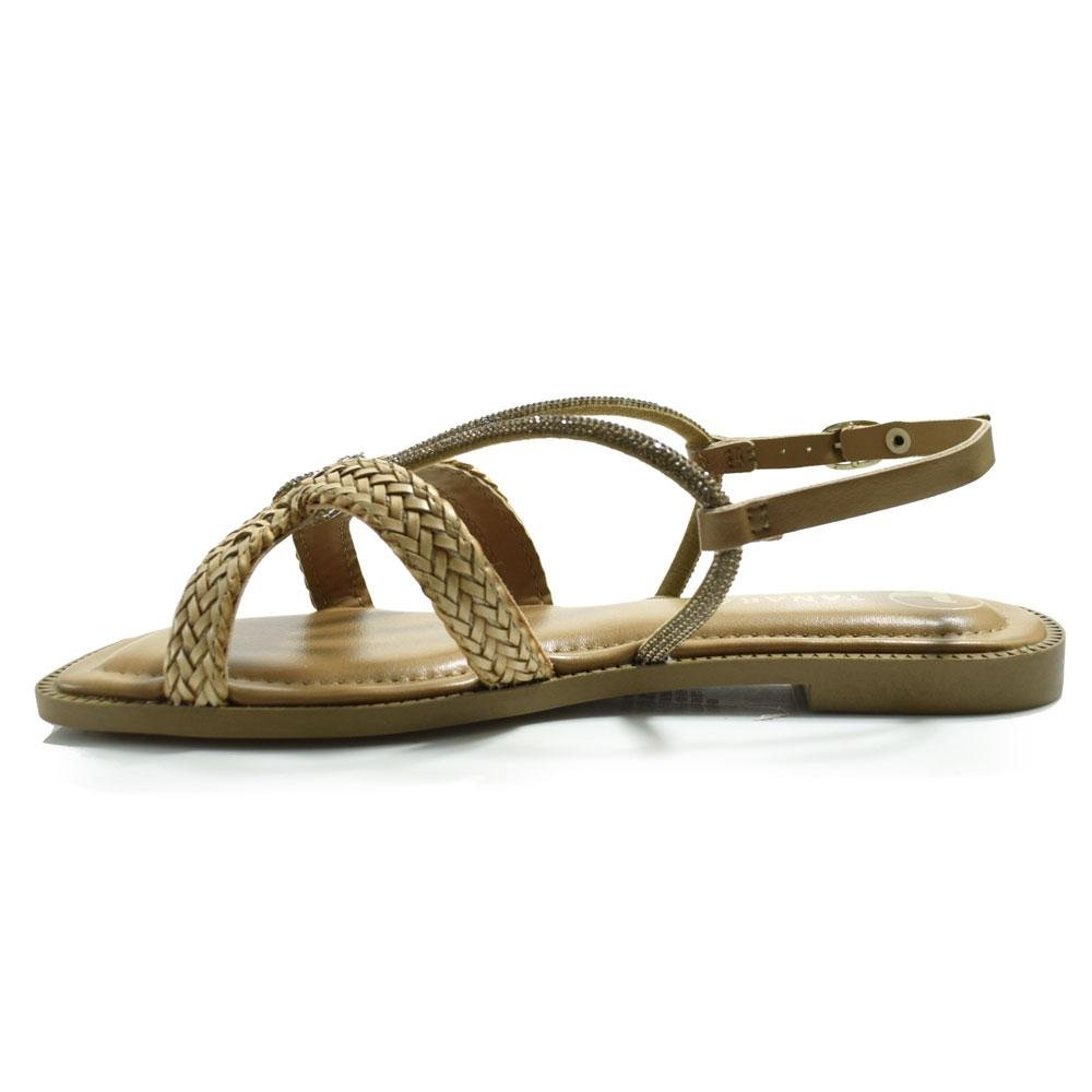 Sandália Rasteira Feminina Tanara T9172 Bege 5