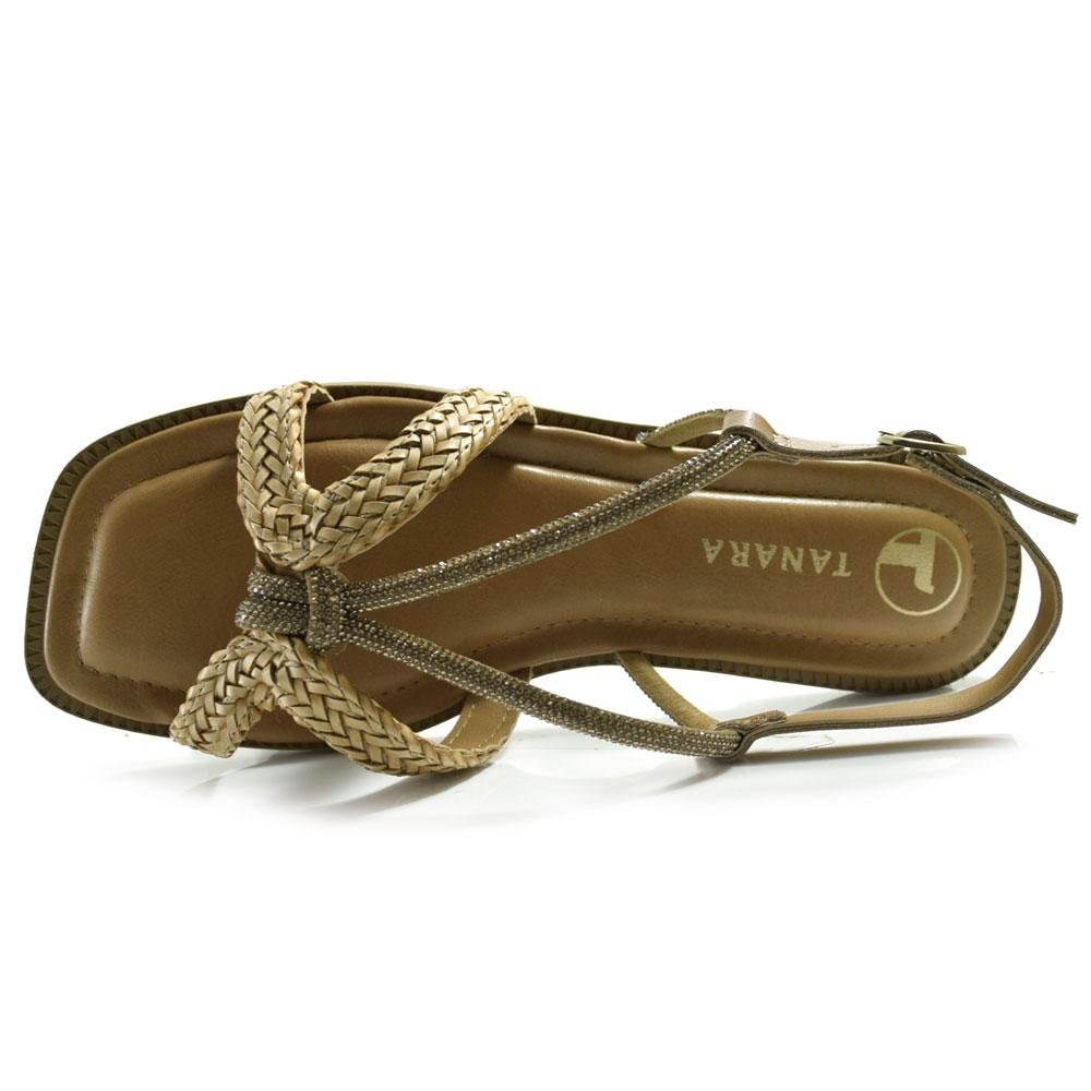 Sandália Rasteira Feminina Tanara T9172 Bege 6