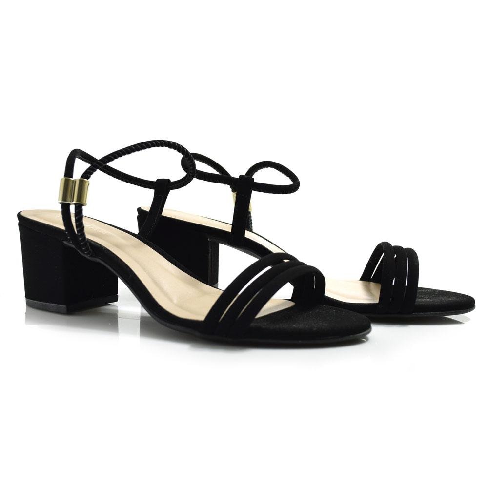 Sandália de Salto Bloco Feminina Cazzualen 61148 Preto 2