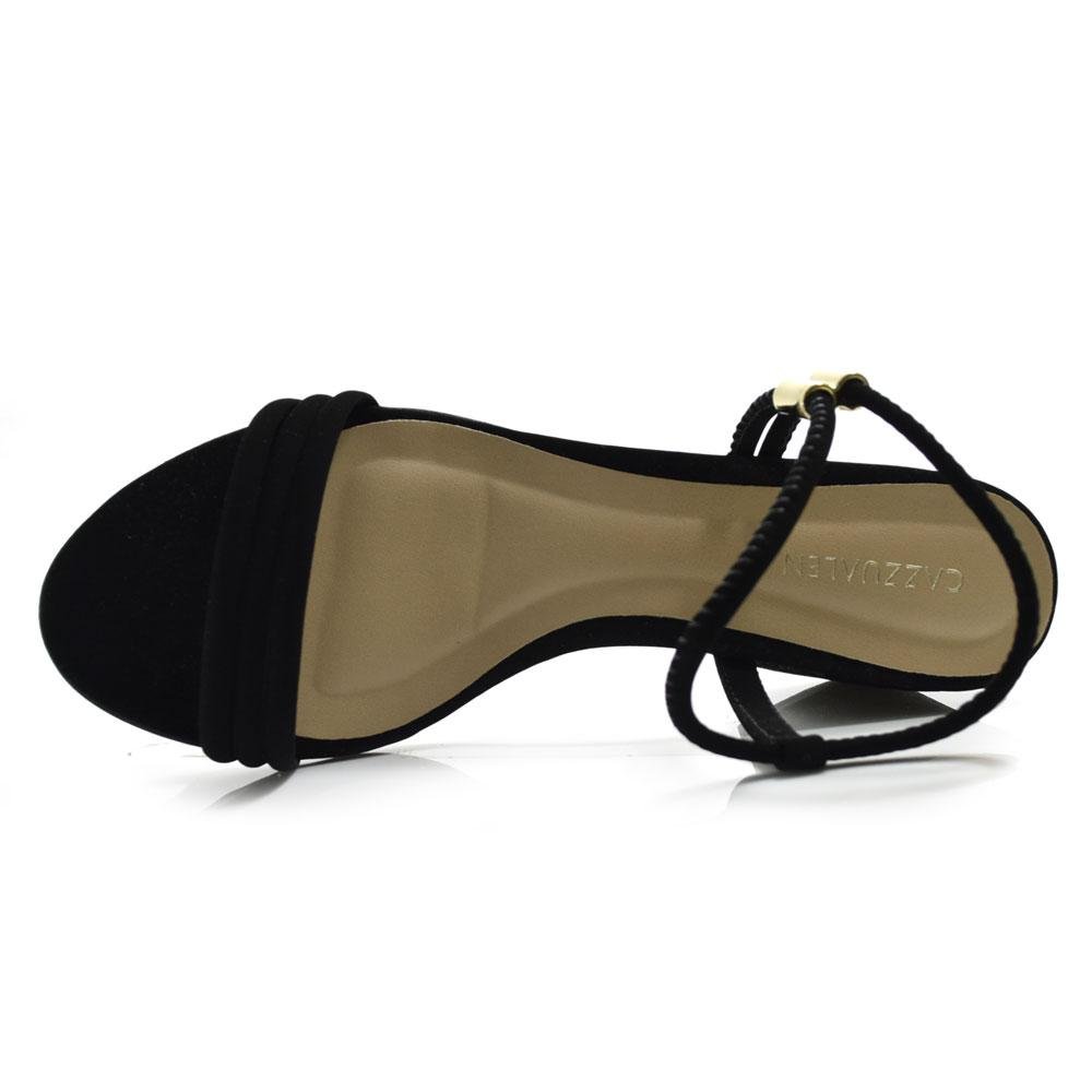 Sandália de Salto Bloco Feminina Cazzualen 61148 Preto 6