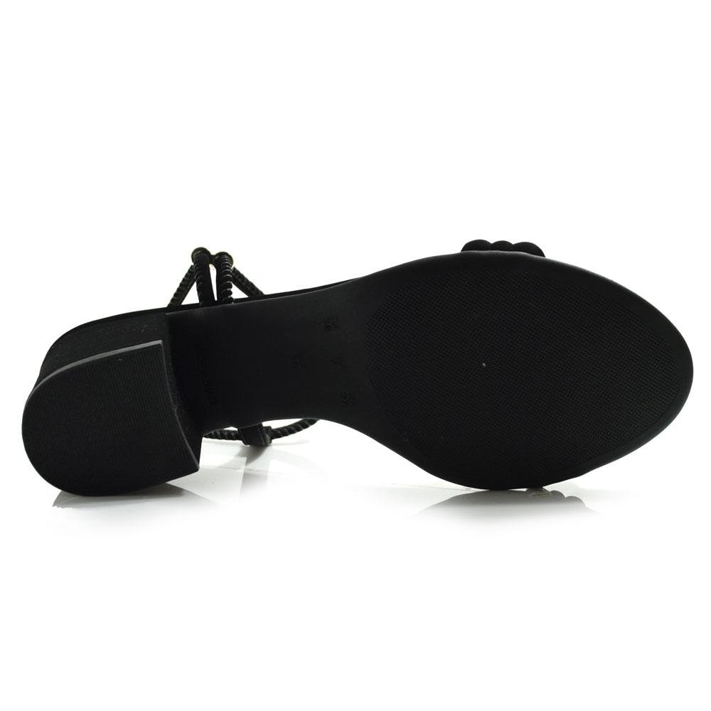 Sandália de Salto Bloco Feminina Cazzualen 61148 Preto 7