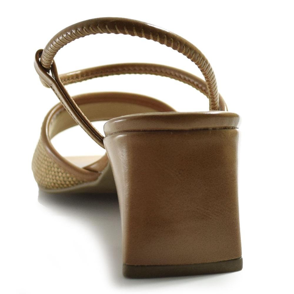 Sandália de Salto Bloco Feminina Cazzualen 75064 Marrom 4