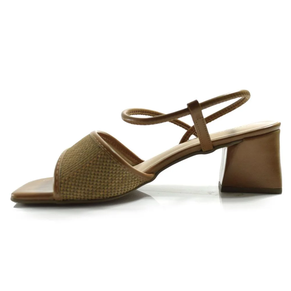 Sandália de Salto Bloco Feminina Cazzualen 75064 Marrom 5