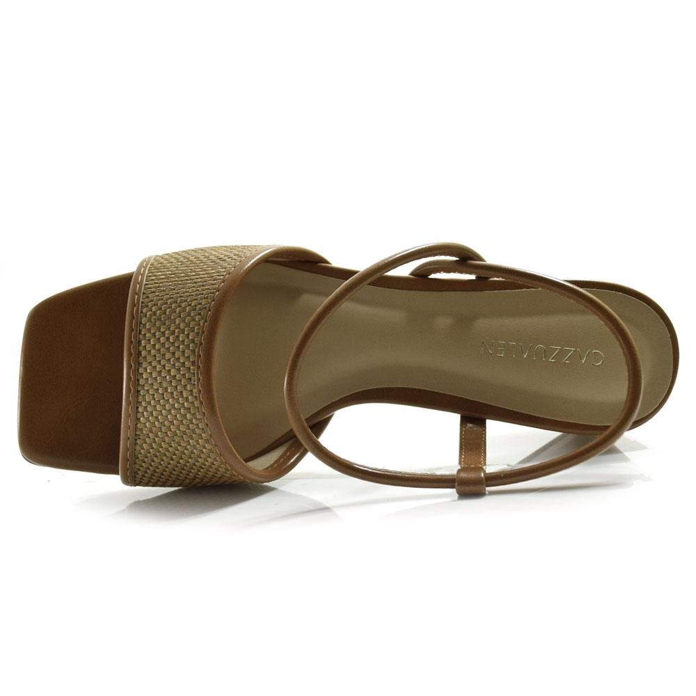 Sandália de Salto Bloco Feminina Cazzualen 75064 Marrom 6