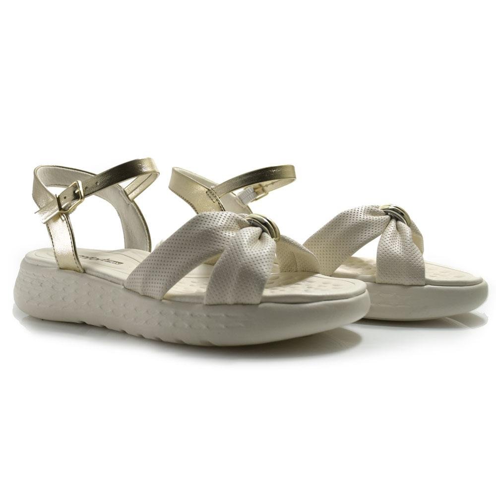 Papete Feminina Comfortflex 2547403-MET Off White 2