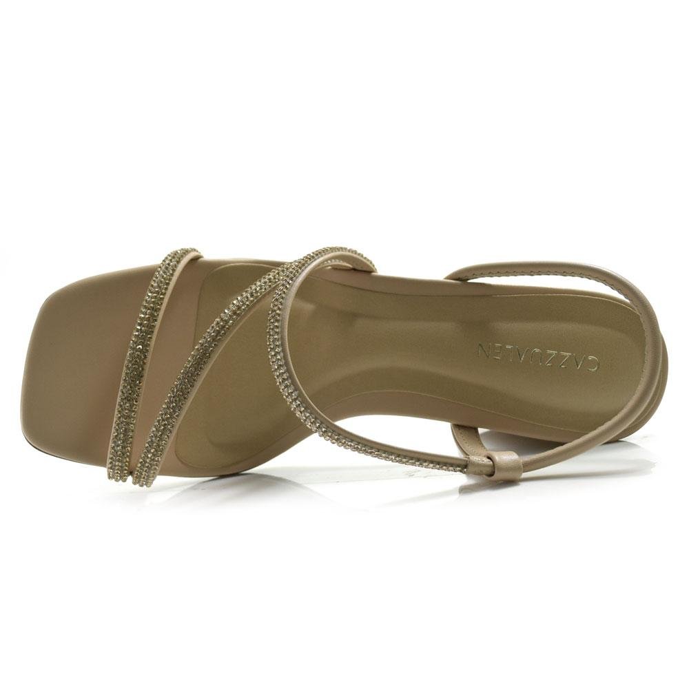 Sandália de Festa e Salto Bloco Cazzualen 74089 Bege 6