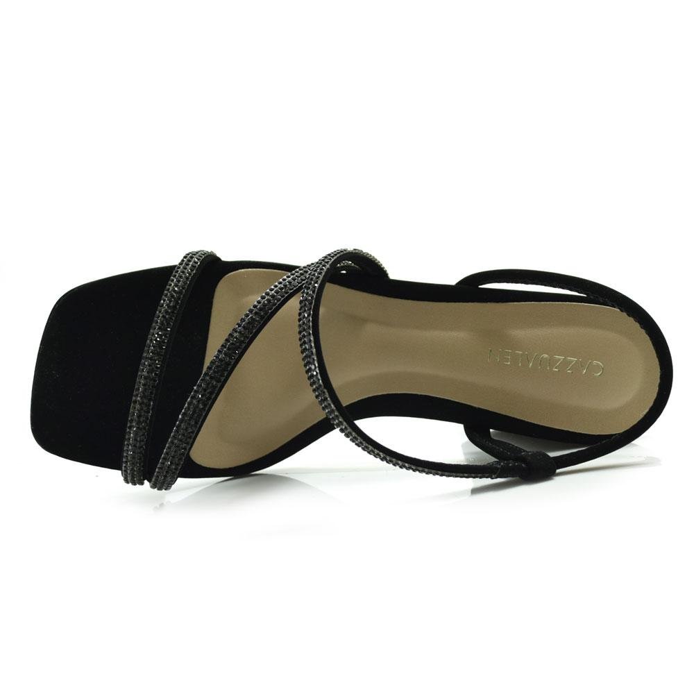 Sandália de Festa e Salto Bloco Cazzualen 74089 Preto 6