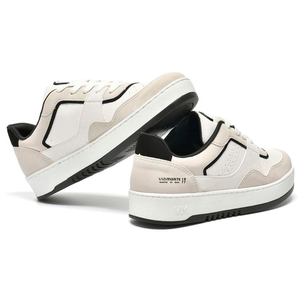Tênis Casual Feminino Via Marte  069-018-01 Branco/Bege 2