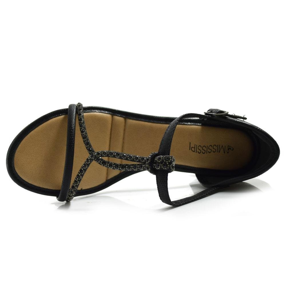 Sandália de Salto Bloco Feminina Mississipi MF753 Preto 6