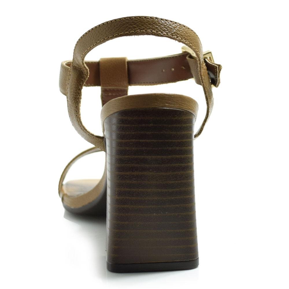 Sandália de Couro e Salto Bloco Via Marte 319-001-01 Marrom 4