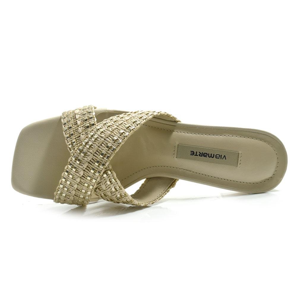 Tamanco de Salto Bloco Feminino Via Marte 288-010-01 Creme 6