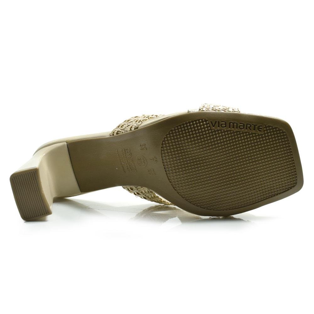 Tamanco de Salto Bloco Feminino Via Marte 288-010-01 Creme 7