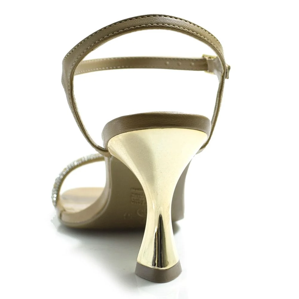 Sandália de Festa e Salto Via Marte 166-035-04 Bege/Dourado 4