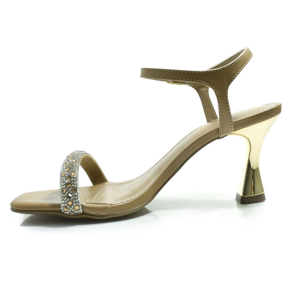 Sandália de Festa e Salto Via Marte 166-035-04 Bege/Dourado 5
