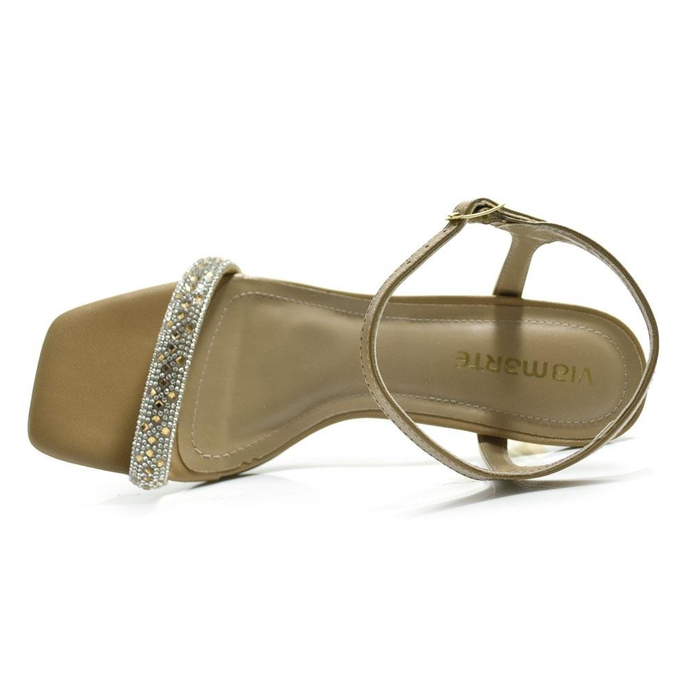 Sandália de Festa e Salto Via Marte 166-035-04 Bege/Dourado 6