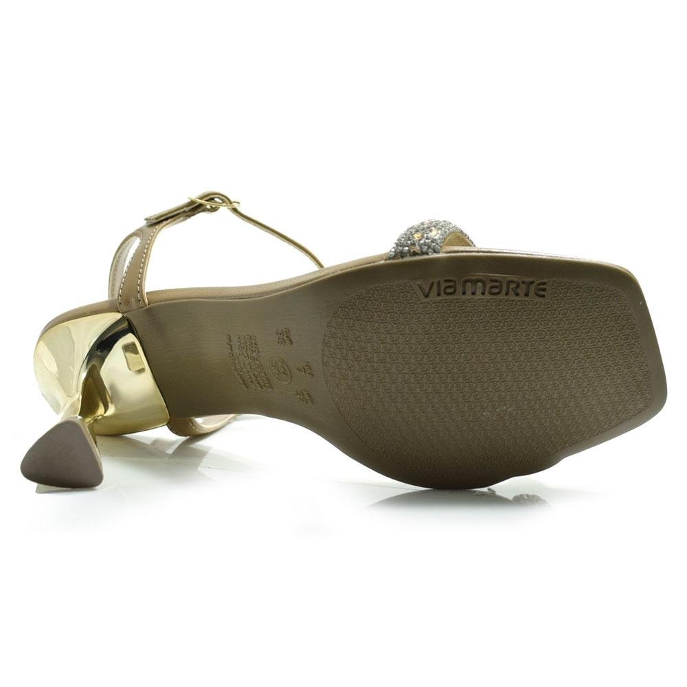 Sandália de Festa e Salto Via Marte 166-035-04 Bege/Dourado 7