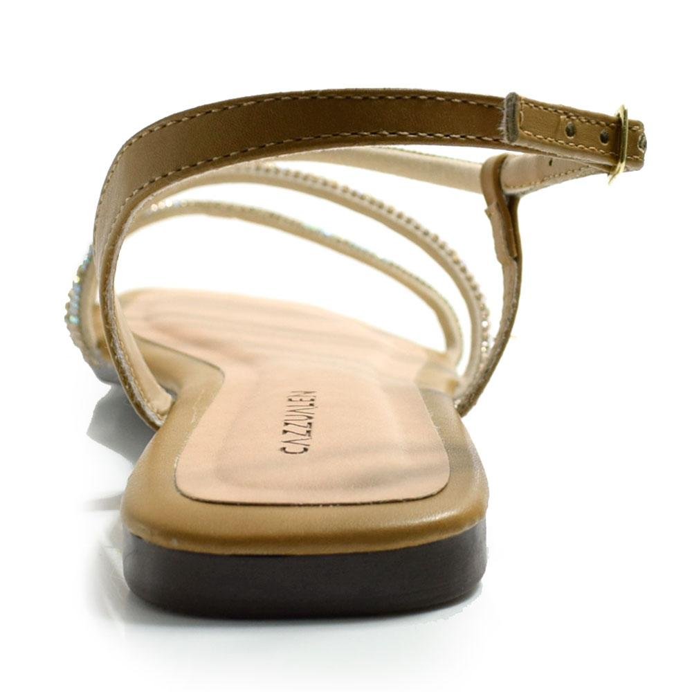 Sandália Rasteira Feminina Cazzualen 254 Marrom 4