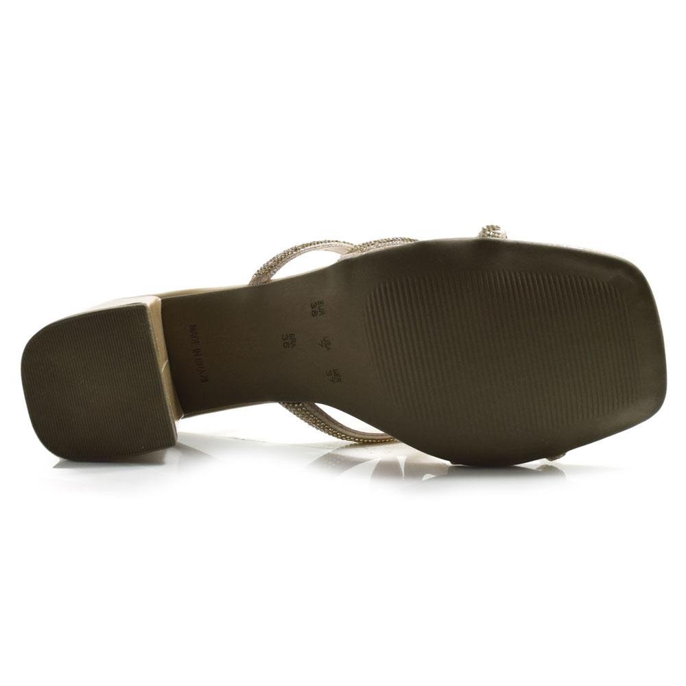 Tamanco de Salto Bloco Feminino Cazzualen 14260 Bege 7