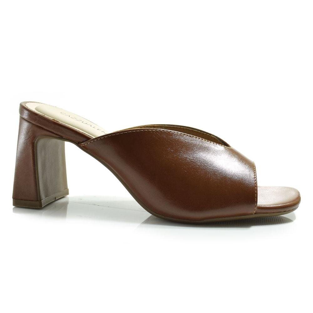 Tamanco de Salto Bloco Feminino Cazzualen T6040-721 Marrom 3