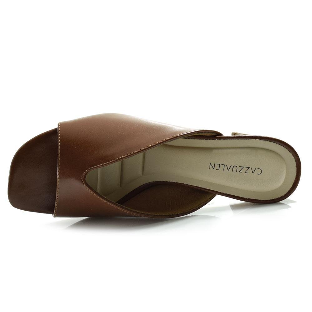 Tamanco de Salto Bloco Feminino Cazzualen T6040-721 Marrom 6