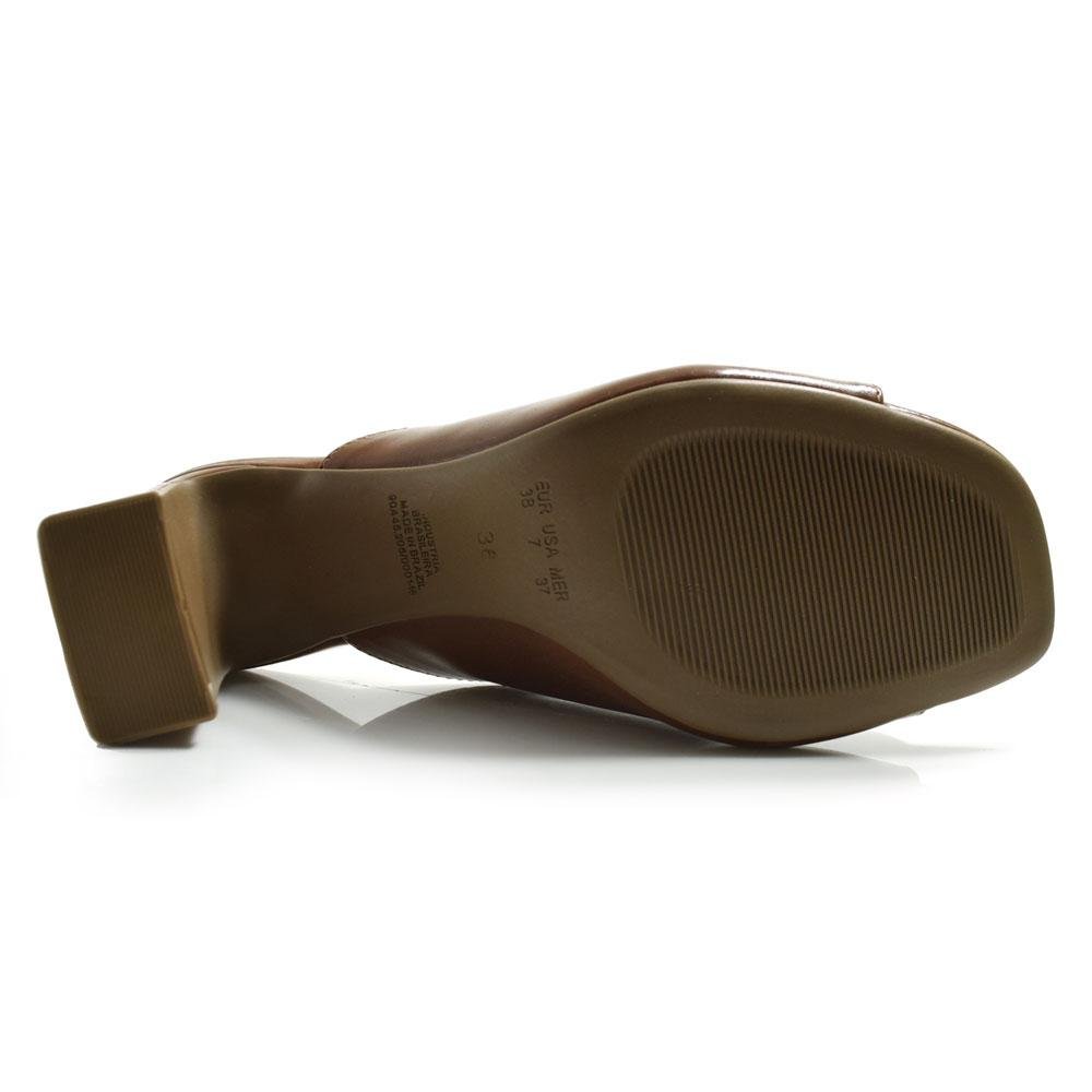 Tamanco de Salto Bloco Feminino Cazzualen T6040-721 Marrom 7