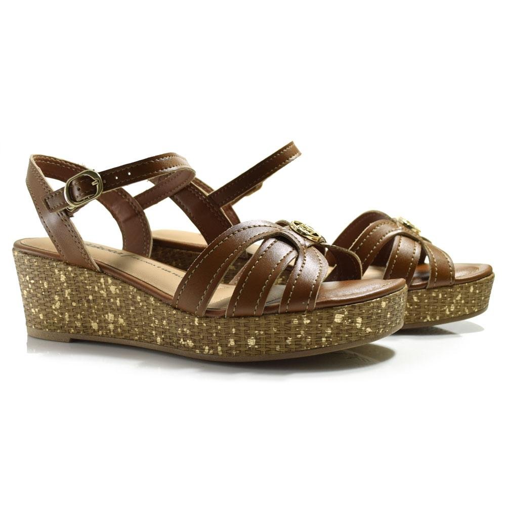 Sandália Anabela Feminina Dakota Y9811 Marrom 2