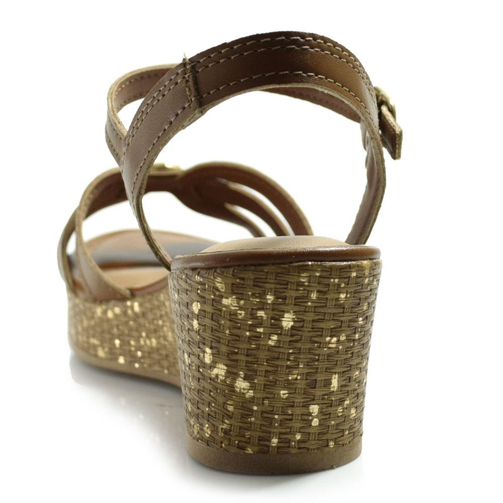 Sandália Anabela Feminina Dakota Y9811 Marrom 4