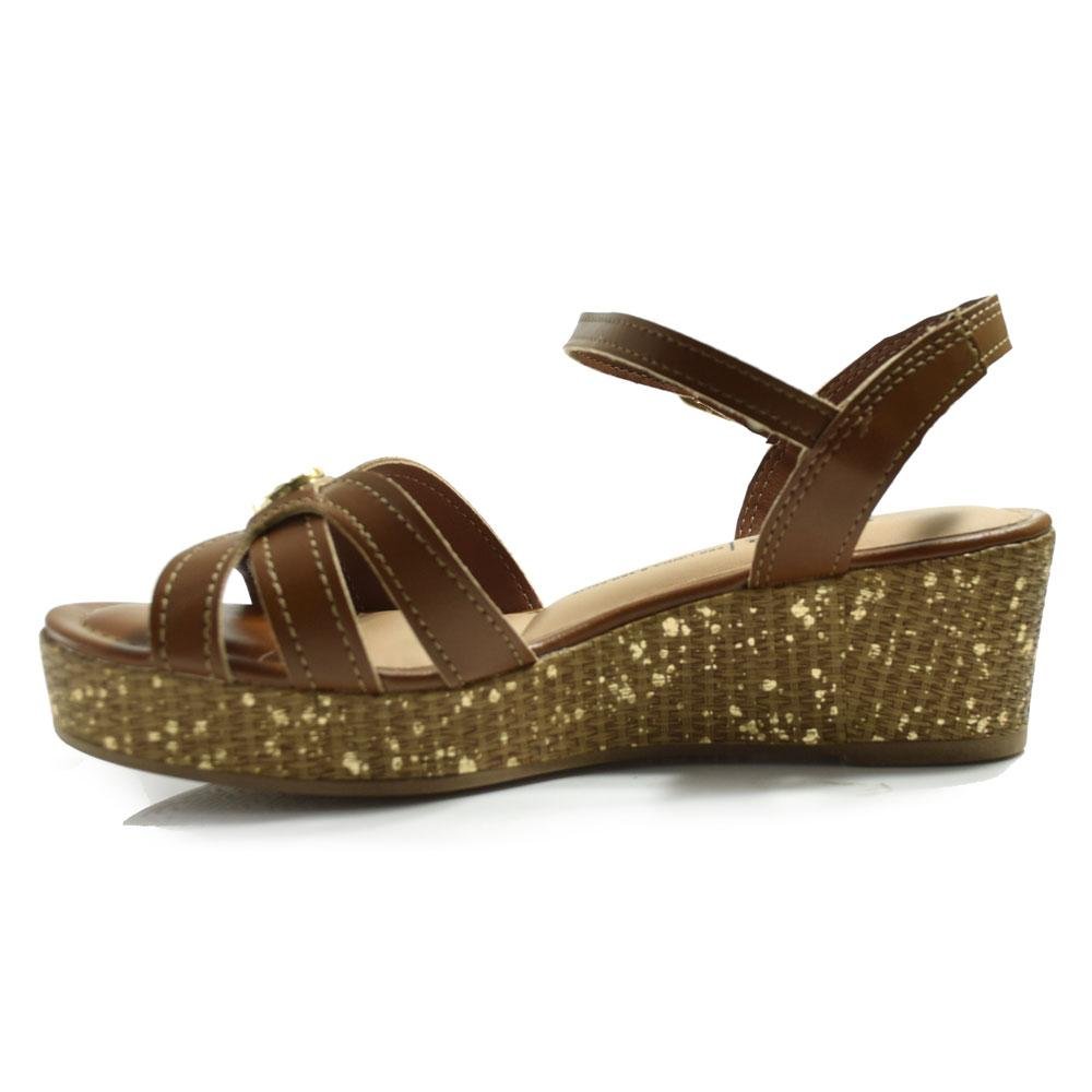 Sandália Anabela Feminina Dakota Y9811 Marrom 5