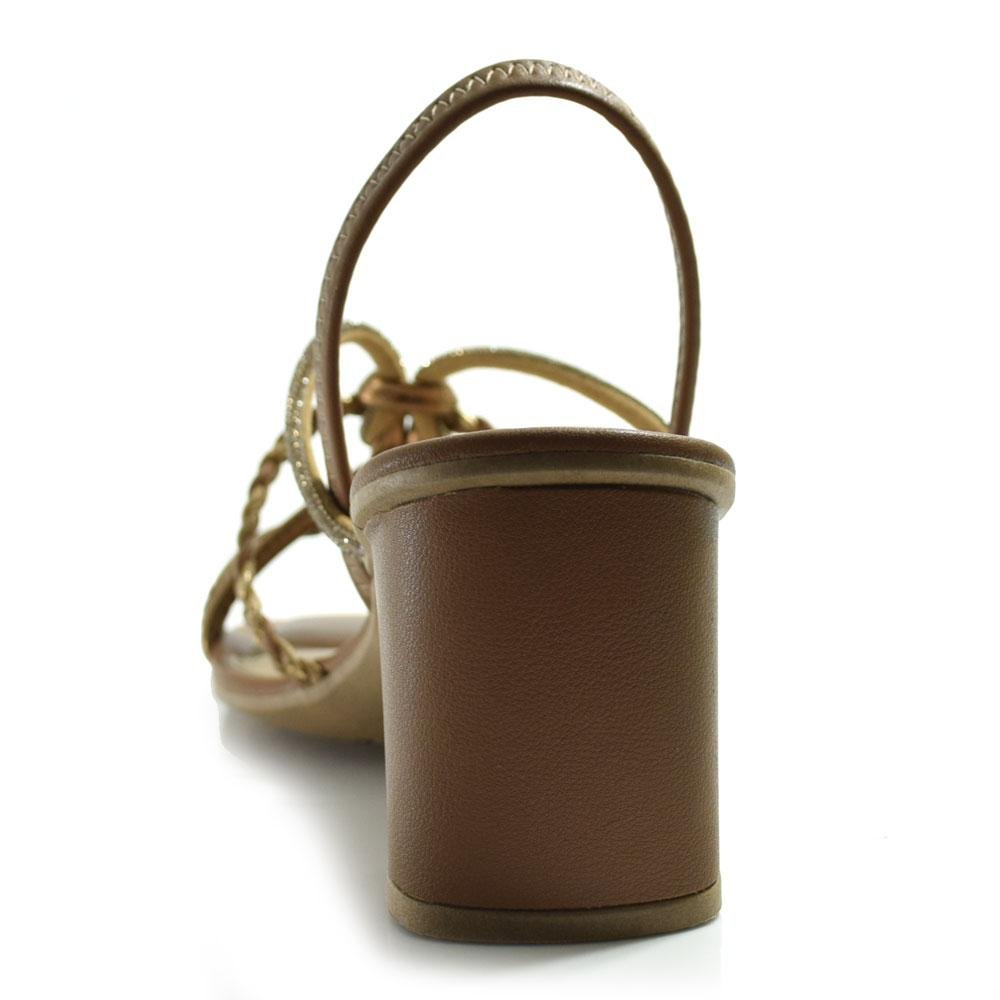 Sandália de Salto Bloco Feminina Dakota Y9761 Marrom 4