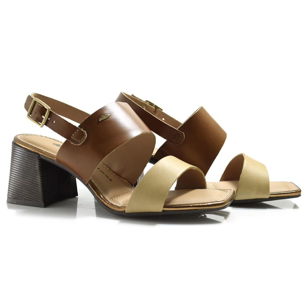 Sandália de Salto Bloco Feminina Dakota Y9192 Marrom 2