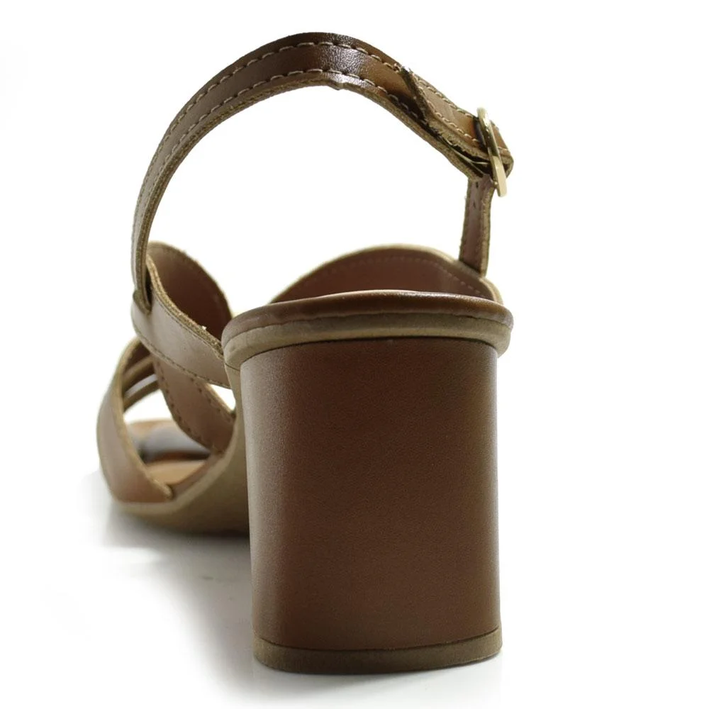 Sandália de Salto Bloco Feminina Dakota Y9203 Marrom 4