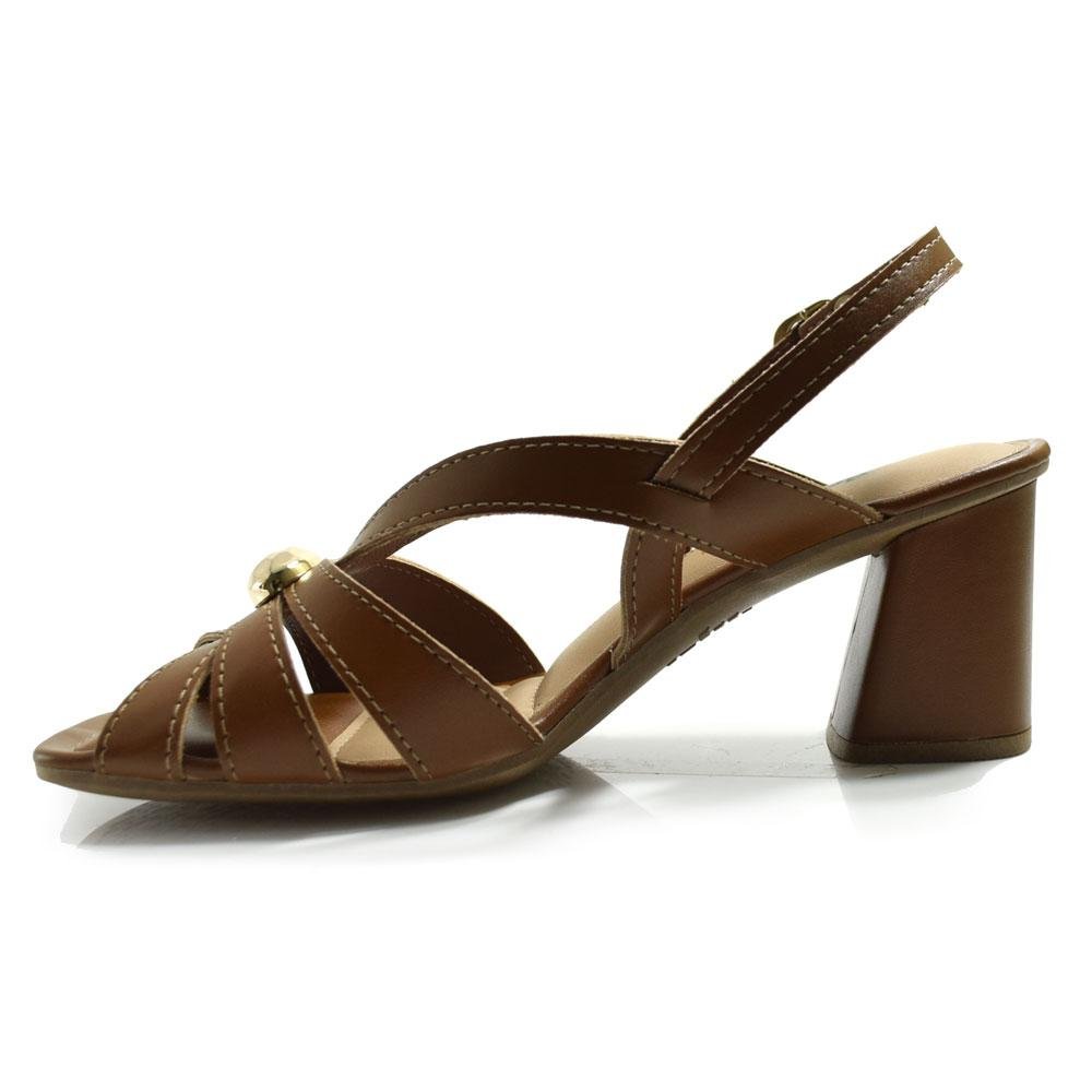 Sandália de Salto Bloco Feminina Dakota Y9203 Marrom 5