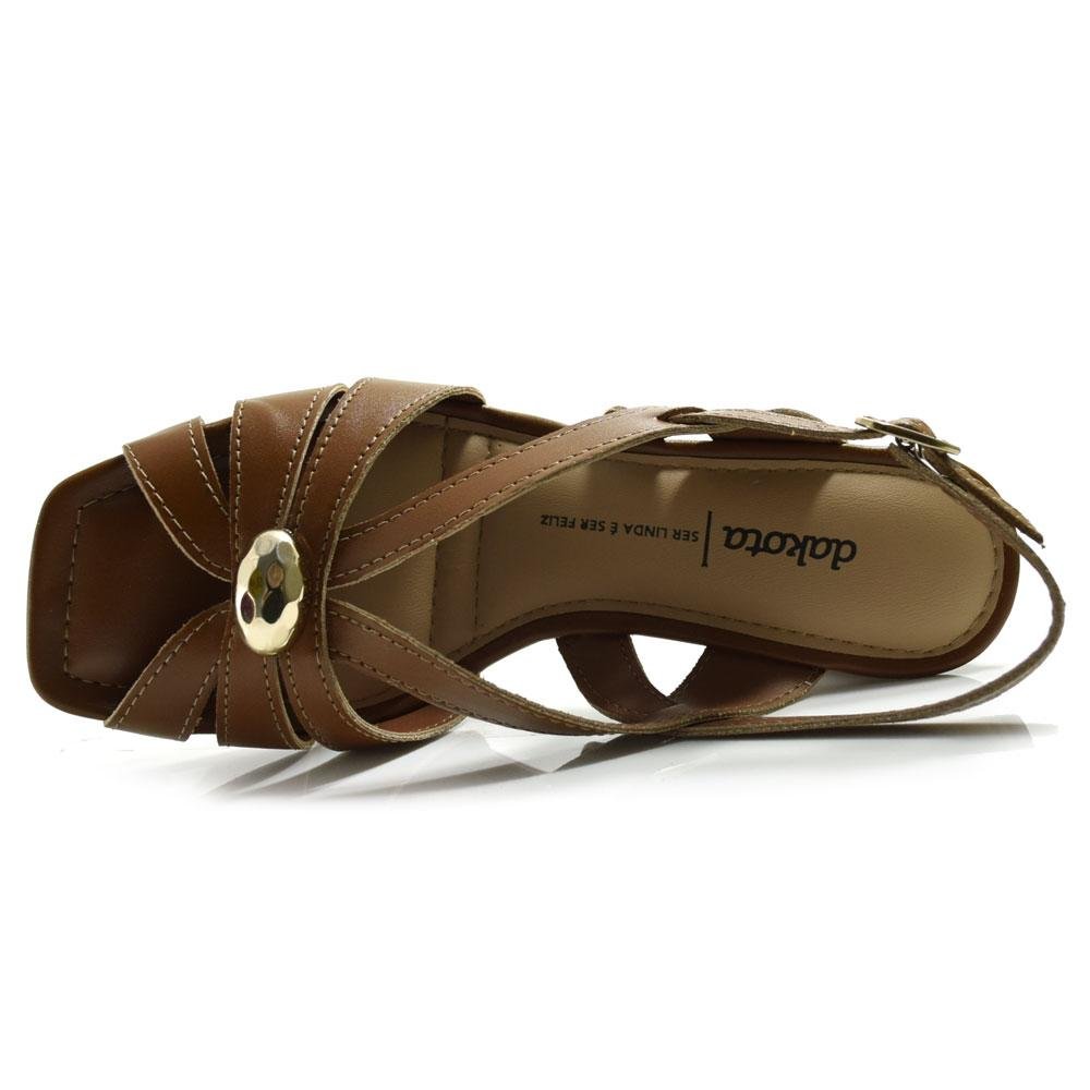 Sandália de Salto Bloco Feminina Dakota Y9203 Marrom 6