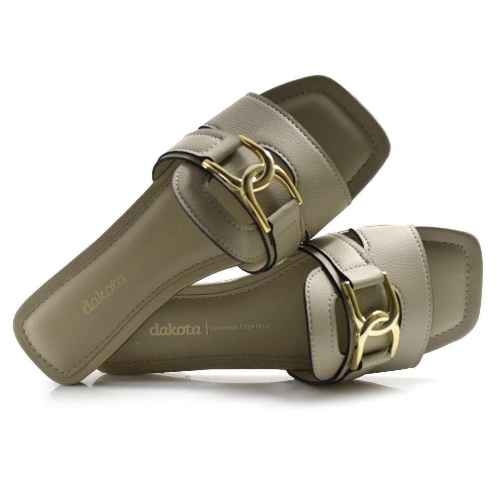 Sandália Rasteira Feminina Dakota Y9182 Bege 2