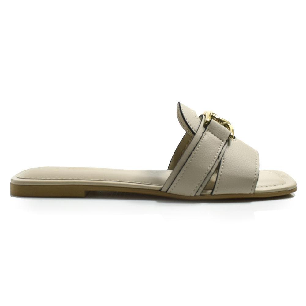 Sandália Rasteira Feminina Dakota Y9182 Bege 3