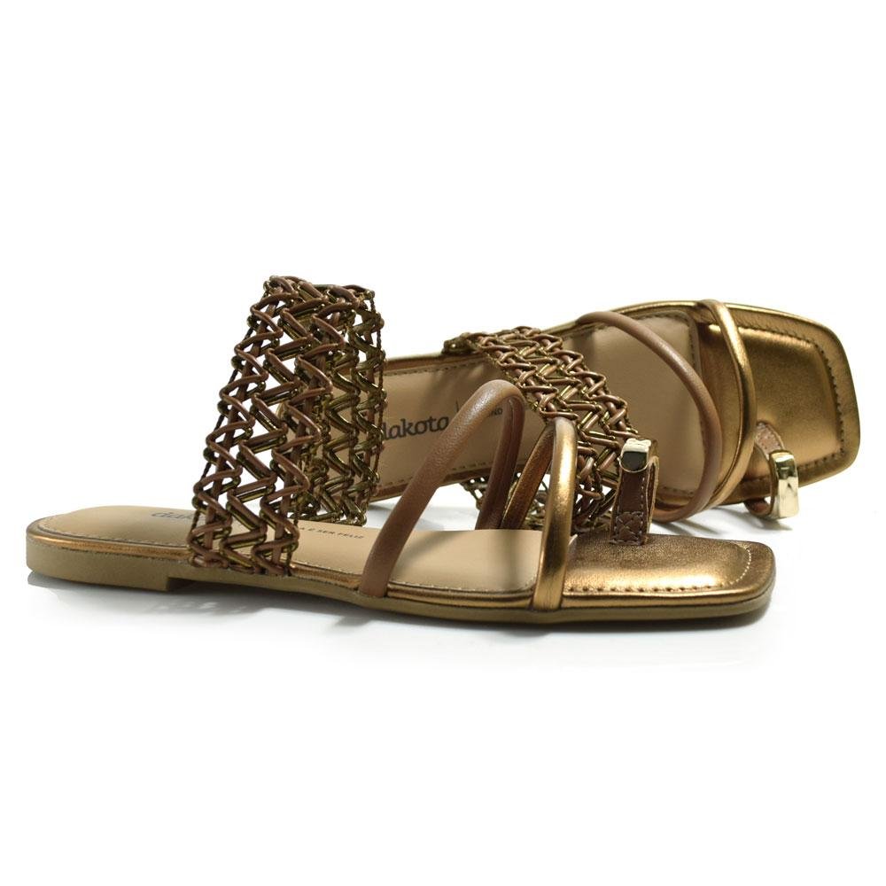 Sandália Rasteira Feminina Dakota Y9252 Marrom 2