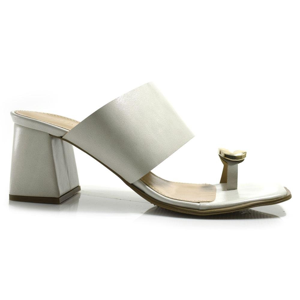 Tamanco de Salto Bloco Feminino Cazzualen 20.961 Branco 3