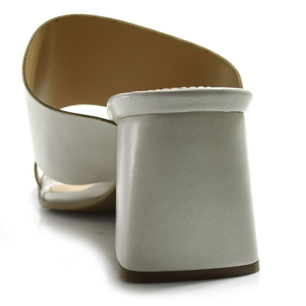 Tamanco de Salto Bloco Feminino Cazzualen 20.961 Branco 4