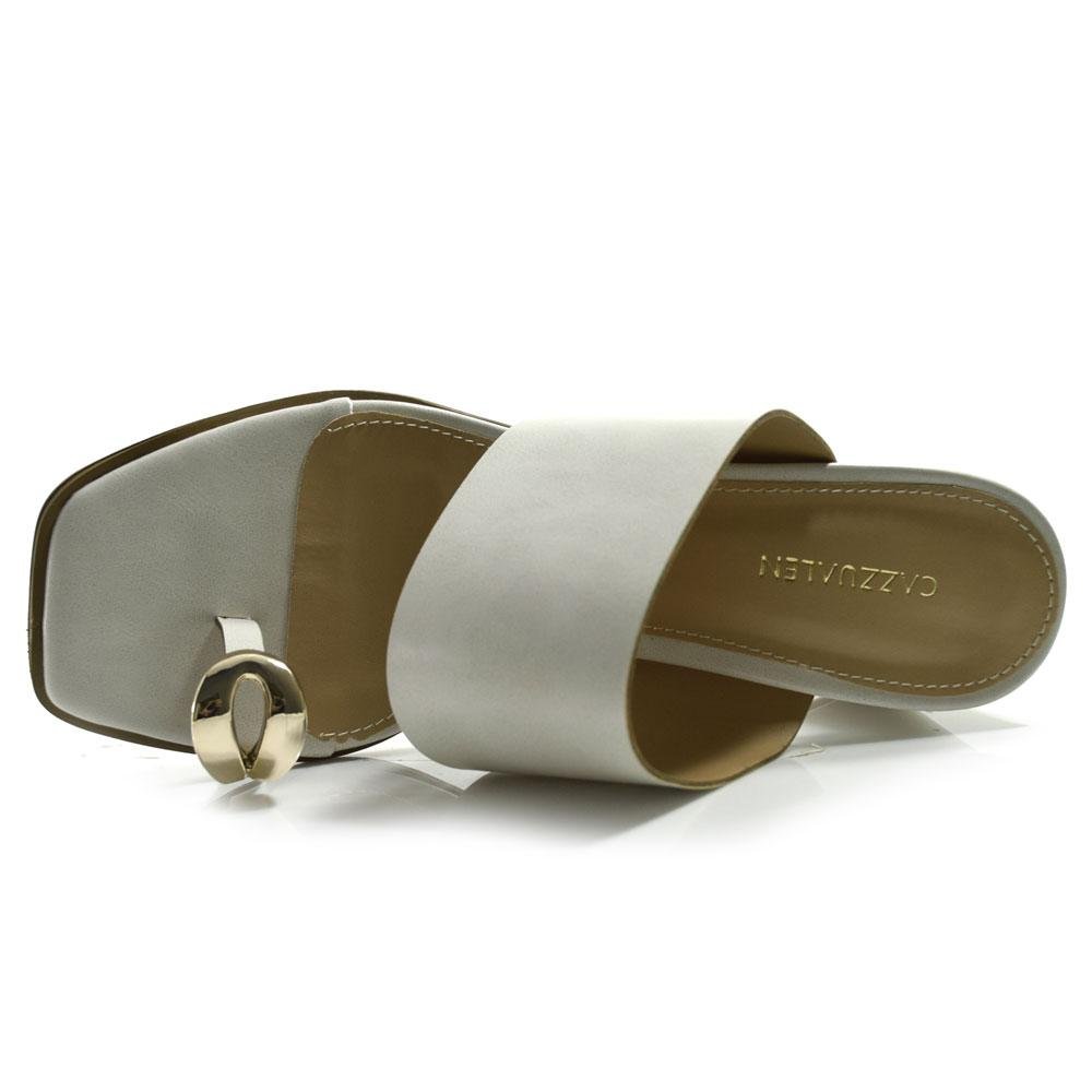 Tamanco de Salto Bloco Feminino Cazzualen 20.961 Branco 6