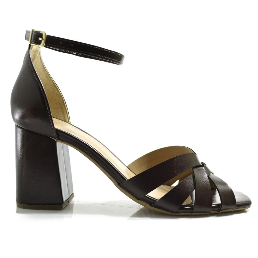 Sandália de Salto Bloco Feminina Cazzualen 123.877 Marrom 3