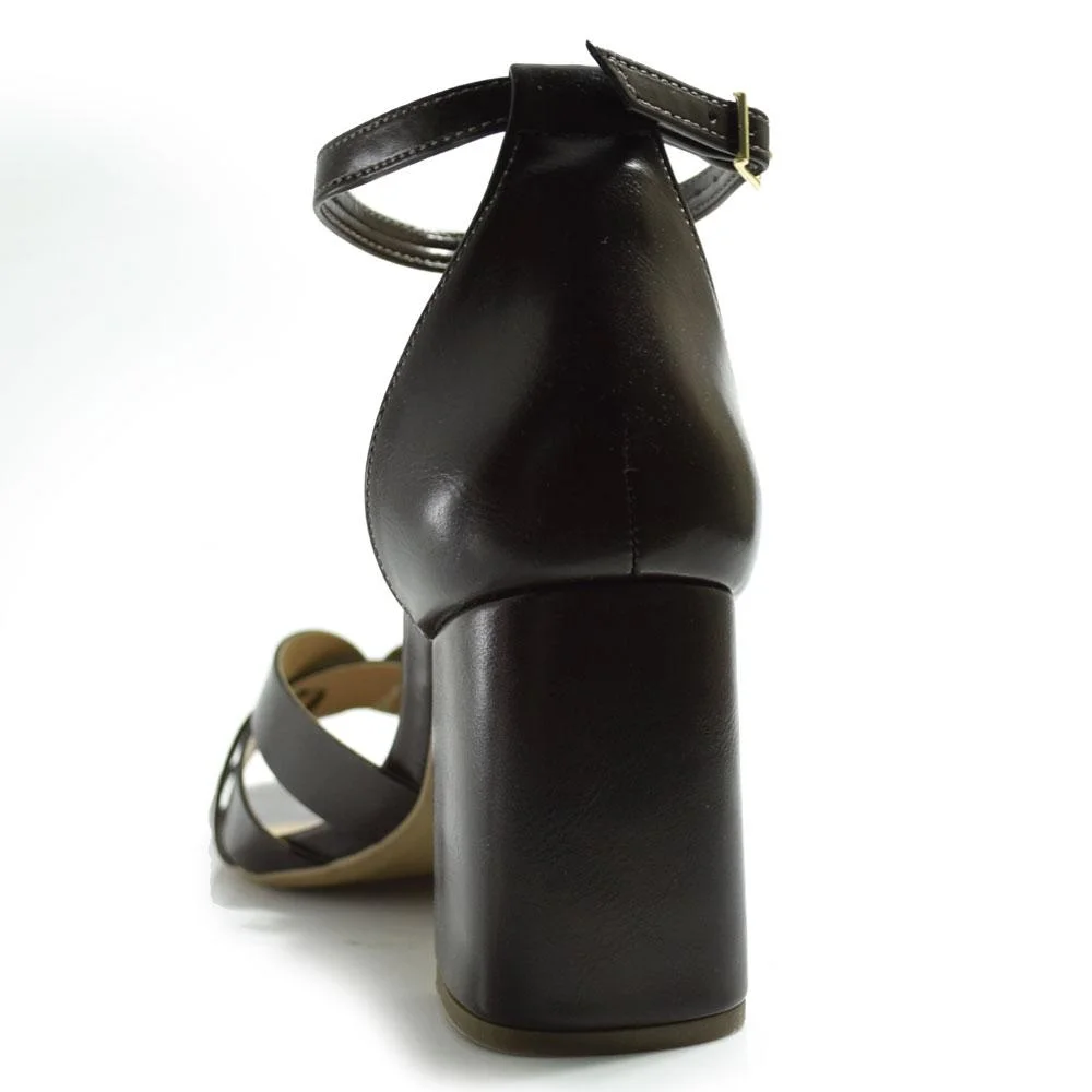 Sandália de Salto Bloco Feminina Cazzualen 123.877 Marrom 4