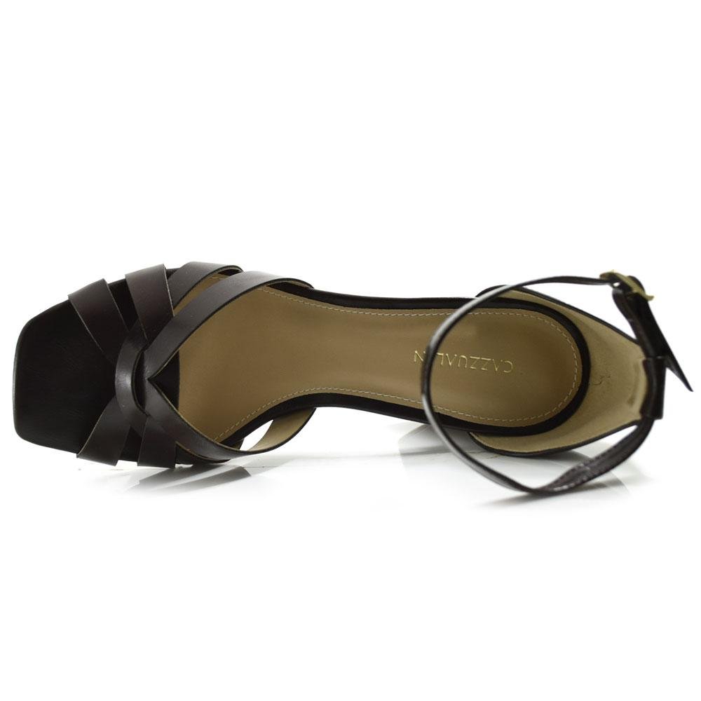 Sandália de Salto Bloco Feminina Cazzualen 123.877 Marrom 6