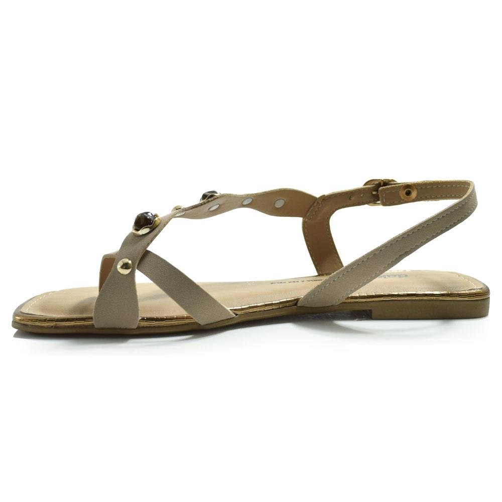 Sandália Rasteira Feminina Dakota Y9381 Bege 5